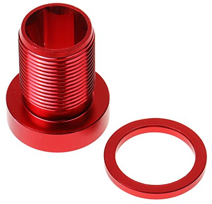 MagiDeal Fahrrad M15 Aluminiumlegierung Kurbelschrauben Verschlussschraube Kurbel Staubkappe Rot