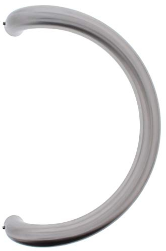 ToniTec Stossgriff Haustür Edelstahl Rund Stangengriff Türgriff C-Form (Achsmaß: 300mm)