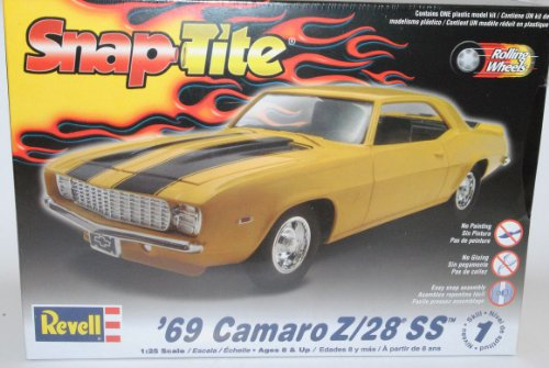 Revell Chevrolet Chevy Camaro Z/28 SS 1969 Coupe Gelb Bausatz Kit 1/25 1/24 Modell Auto mit individiuellem Wunschkennzeichen