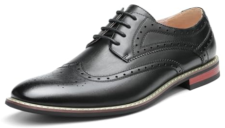 Bruno Marc Zapatos de Cordones Vestir Oxford Clásico para Hombre,Size 41,Negro,Prince-3