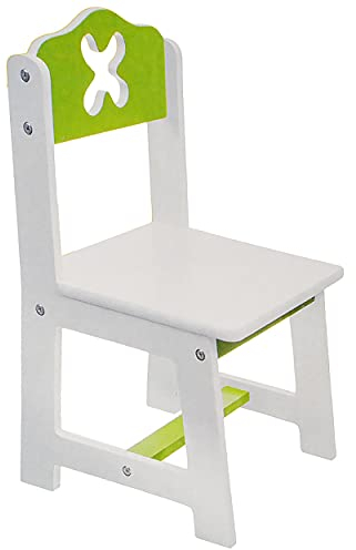 alles-meine.de GmbH 1 Stück Stuhl für Kinder - aus sehr stabilen Holz - weiß/grün - Kinderstuhl - Beistellstuhl - Kindermöbel für Jungen & Mädchen - Kinderzimmer für circ..