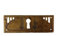 Jugendstil Möbelgriff Schlüsselschild aus Messing und antik patiniert (9028/A3.01)