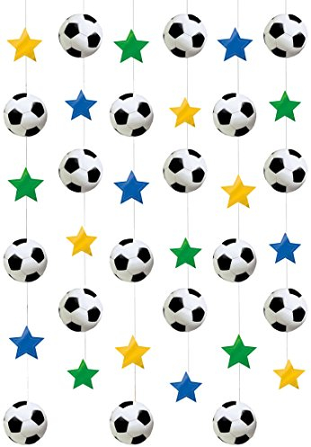 Amscan 679877 - Deko-Hänger Championship Soccer, 6 Stück, Folie, Größe 213 cm, Hängedekoration, Fußball
