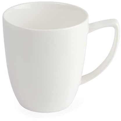 Olympia Lumina Latte Kaffeetassen-Set, 284 ml/10 oz (6er-Pack), weißes, vollständig verglastes Porzellan, Tee- und Kaffeetassen – ofen-, mikrowellen-, gefrier- und spülmaschinenfestt, CF378