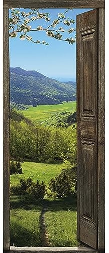 Plage Vistas A Las Praderas del Monte Trampantojo de Puerta, Vinilo, Multicolor, 83x3x204 cm