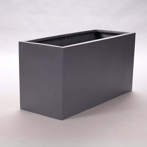 Elegant Einrichten Pflanztrog Pflanzkübel anthrazit metallic 100x40x50cm