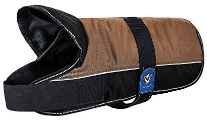 Knuffelwuff 13929-017 Hundemantel Funktionstextil reflektierend mit Kragen, braun/schwarz
