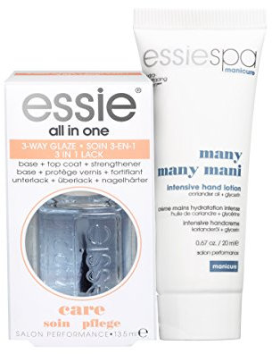 Essie Unterlack All in One inklusiv Mini Handcreme, 1er Pack (1 x 14 ml)