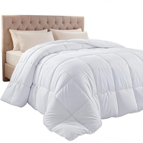 Utopia Bedding King Comforter Duvet Insert, Quilted White Comforter with Corner Tabs, Box Stitched Down Alternative Comforters King Size 90 x 102 inches