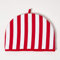 HOMESCAPES Tea Cosy, Kannenwärmer rot gestreift, Teewärmer aus Baumwolle, isolierende Haube für Teekanne, Abdeckung für Tee- und Kaffeekannen