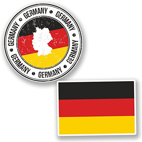 2 x 10 cm Deutschland Deutschland Deutschland Deutschland Flagge Karte Aufkleber Auto Bike iPad Laptop #4929 (10 cm breit)