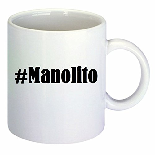 Kaffeetasse #Manolito Hashtag Raute Keramik Höhe 9,5cm ? 8cm in Weiß