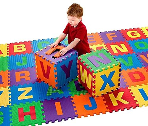 Soft Baby Children Play Mat Gym Foam Alphabet 26 Piece Each Tile 31.5 cm x 31.5 cm / 1cm Thick with Pattern Textured Surface (Superior Quality)