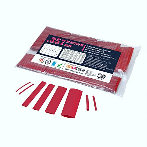 ISOLATECH 357-tlg Magnum Schrumpfschlauch unbeschriftet Set im Beutel Rot 2:1 ohne Kleber