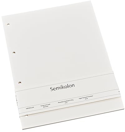 Semikolon 353092 Fotokarton 4-fach gelocht - für Foto-Mappe 4-Ring - 20 Blatt, Format: 23 x 29,5 cm - ivory cremeweiß