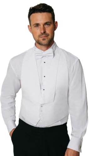 Dobell Mens White Marcella Waistcoat Regular Fit 100% Pique Cotton Backless White Tie Evening