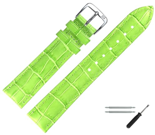 MARBURGER Uhrenarmband 16mm Leder Alligator Prägung - Werkzeug Montage Set 14316