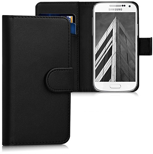 kwmobile Custodia Compatibile con Samsung Galaxy S4 Mini Custodia a Portafoglio - Cover Libro in Pelle PU - Flip Case Smartphone - Custodia con Porta Carte