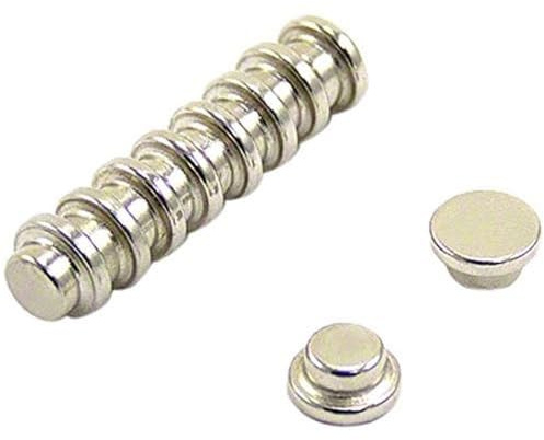 N42 Neodymium Top Hat Magnet for Office, Fridge, Whiteboard, Refrigerator, DIY, Point of Sale Display Stands and Advertising Displays - 10mm dia x 5mm thick - 1.3kg Pull - Pack of 10