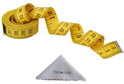 Wisdompro 120 Inch/300cm Soft Tape Measure for Sewing Tailor Cloth, Body Measurement-Indexed in Metric & Standard Units, Convenient 3/4 Inch Wide PVC Fiberglass Cloth - Yellow