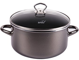 Kochstar 221687 Fleischtopf Primus, Allherdgeschirr für Elektro-, Gas-, Glaskeramik- und Induktions-Kochfelder, mit Glasdeckel, 6.30 Liter, 24 cm ø