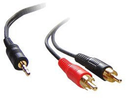 CDL Micro 2TR-303 3m/ 10ft 3.5mm Jack to 2 x Phono/ RCA Cable/ Lead/ Wire/ Cord