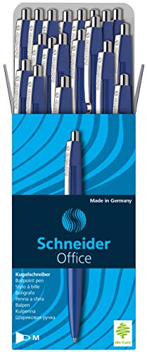 Schneider Office Kugelschreiber (Schreibfarbe: rot, Strichstärke M, dokumentenecht) 50er Packung blau