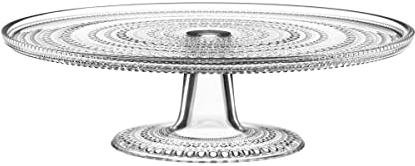 Iittala 005994 Kastehelmi Kuchenplatte mit Fuss, klar, 315 mm