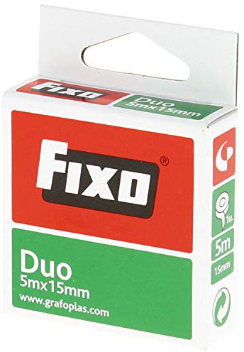FIXO Duo 75600300. Nastro adesivo double-face, 15 mm x 5 m, privo di acidi e lingina, perfetto per lavori di bricolage con gomma EVA e Scrapbooking