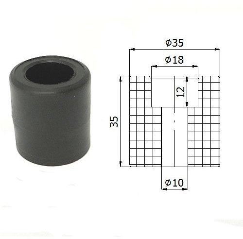 Zabi Galet de guidage en plastique nylon pour portail coulissant Ø 35 mm