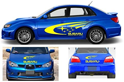 myrockshirt SubaruAufkleber Set 4- Teilig `+ Testaufkleber Estrellina-Glückstern, Gedruckte Montageanleitung - XXL
