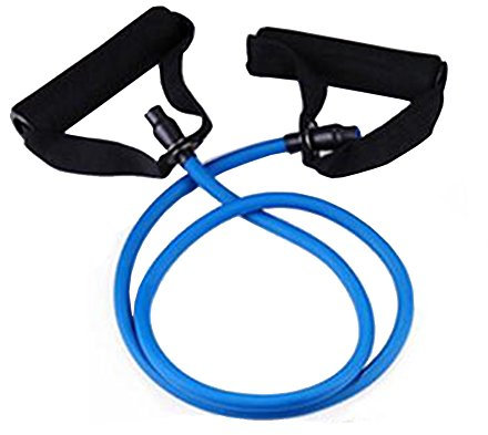 Toweter Pilates Fitness-Tube Elastica di Resistenza per Fitness con Maniglie (Blu)