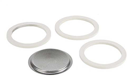 Bialetti Dichtung für Espressokocher 6 Tassen 3 x Dichtungen + Sieb