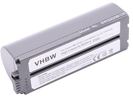 vhbw Akku kompatibel mit Canon Selphy CP-1200, CP-1000, CP-100, CP-1300, CP-1500, CP-200, CP-220 Fotodrucker (1400 mAh, 22,2 V, Li-Ion)