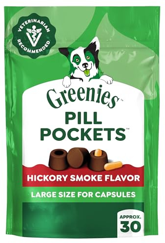 Greenies Pill Pockets Large Size Dog Treats, Hickory Smoke, 7.9 oz