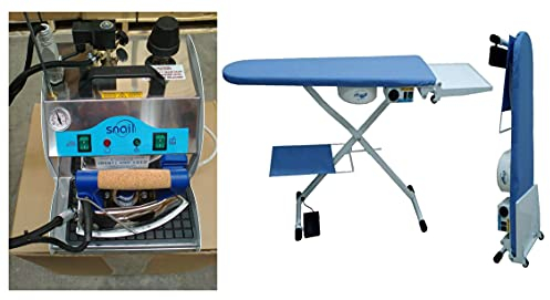 SNAIL Commercial Ironing System - 3-litre Boiler, Vacuum and Heated Ironing Board Table & Iron + FREE Iron Shoe