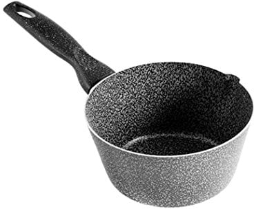 Home Stone Casserole Conique Antiadhérente, avec Manche, Pierre, Anthracite/Gris, 14 cm