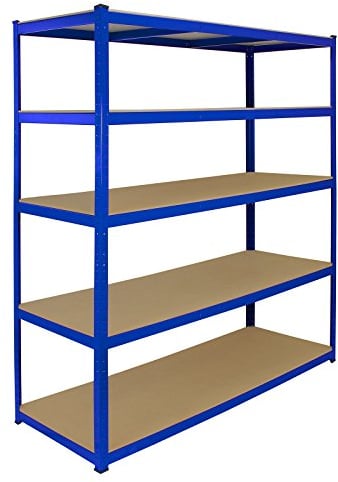 Monster Racking T-Rax extra breites Weitspannregal Schwerlastregal Lagerregal Garagenregal Werkstattregal Kellerregal Stahlregal Industrieregal Steckregal Blau Maße 160cm B, 60cm 100% schraubenlos