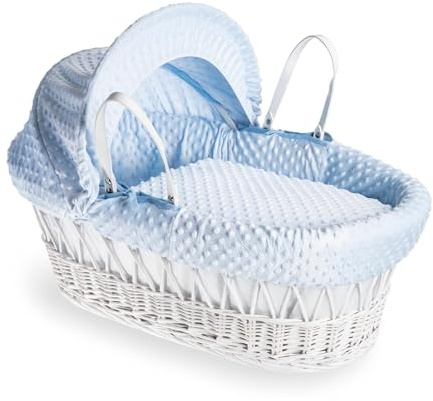 Dimple White Wicker Moses Basket