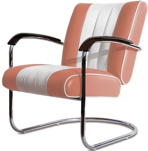 Bel Air Dinerstuhl Bürostühle Esszimmerstühle Freischwinger Stuhl Diner Stühle Lounge Retro Design (Dusty Rose/White)