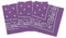 Lot de 3 bandanas paisley violet clair - Foulard coton motif cachemire vendu par 3