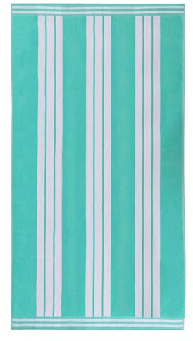 Superior Cotton Cabana Striped Beach Towels, Colorful Towels for Adult, Kid, Pool, Swimming, Sand, Travel, Large Oversized, Absorbent, Fast Drying, Bath Basics, Cabana Collection, 1 Piece, Mint