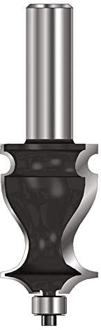 ENT 15450 Dekorativer Langprofilfräser HW, Schaft (S) 8 mm, Durchmesser (D) 19 mm, NL 24,4 mm, R 2 mm, SL 32 mm, mit Kugellager