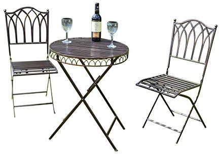 Garden Market Place Versailles Style Metal Garden Bistro Set in Antique Bronze Finish