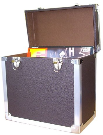 Steepletone - Caja de DJ para LPs y discos de vinilo, 30 x 30 x 20 cm, color negro