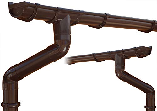 Komplettes Dachrinnen Set bis 4.50 m | Braun | GD16 | Satteldach (2 Dachseiten)