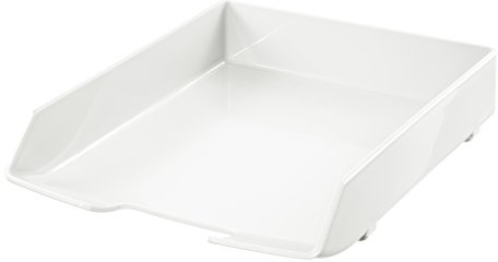HAN Briefablage Wave Exclusiv - 1 STÜCK, Schreibtisch Organizer, Bürobedarf, Büromaterial, Briefkorb, Dokumentenablage, mit 2 Ablagefächern, 1028-12, weiß