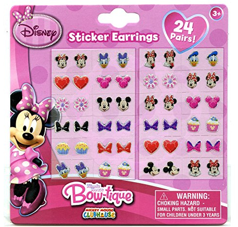 Disney Minnie Mouse Bow-tique Kids 24-pair Sticker Earrings (Pack of 3)