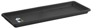 Elho Barcelona Balconnière Soucoupe 50 - Soucoupe pour Balcon & Extérieur - Ø 45.0 x H 2.8 cm - Noir/Anthracite