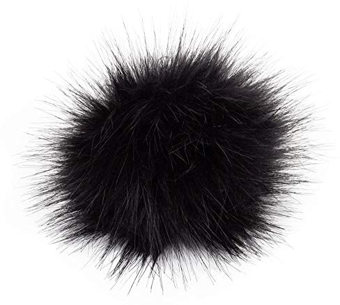 Pro Lana Fell Pompon mit Druckknopf black, 135-2782040-000007, 12-14 cm